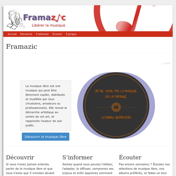 Musique libre à découvrir 1 : Framazic