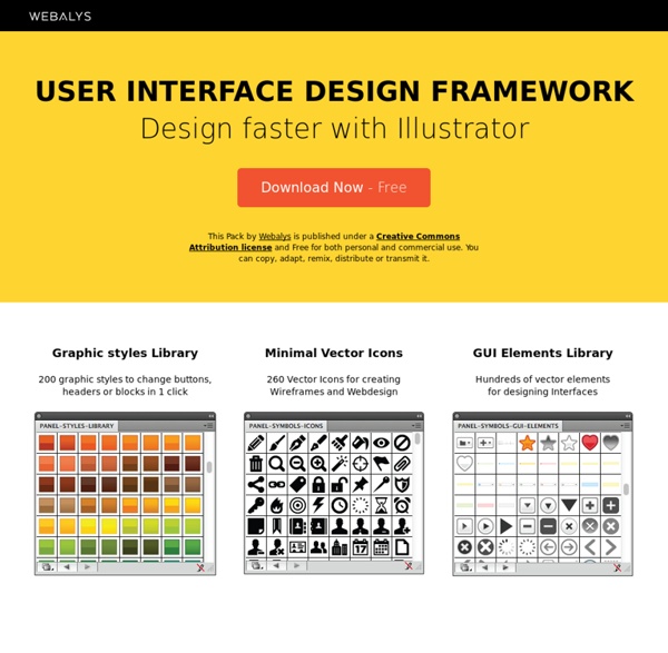 GUI Design Framework - Free Vector Icons, GUI elements for Web Designers