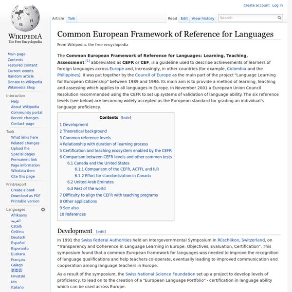 Common European Framework of Reference for Languages