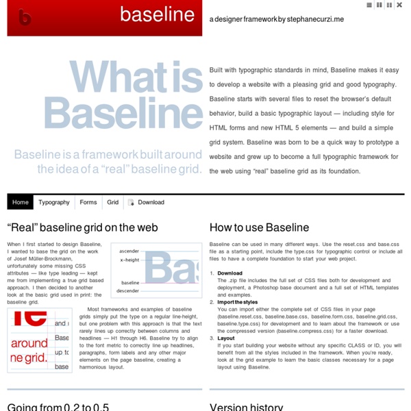 Baseline - a designer framework by ProjetUrbain.com