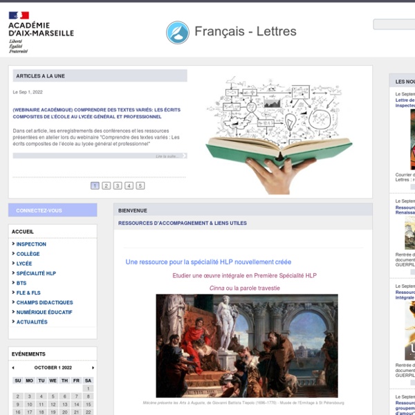 Français - Lettres, Aix - Marseille, ﻿Accueil