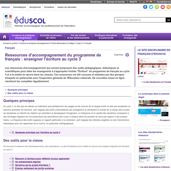 Français - Ressources français C3 : écriture