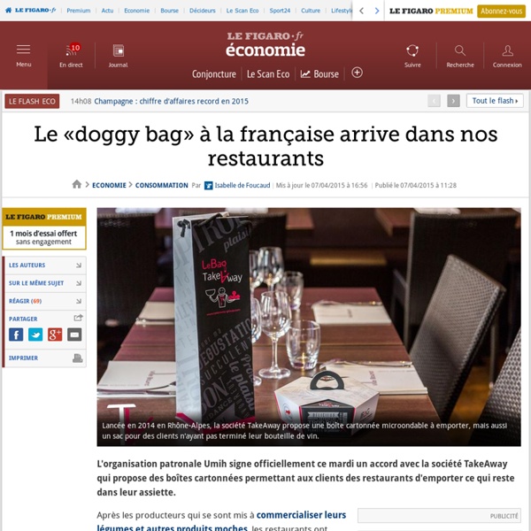 Le «doggy bag» à la française arrive dans nos restaurants