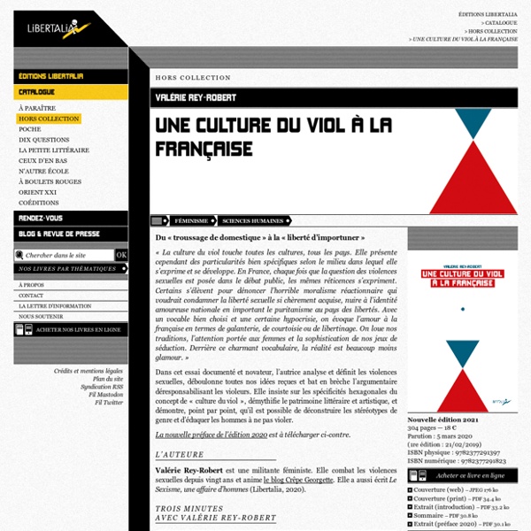 Une culture du viol à la française (Valérie Rey-Robert)