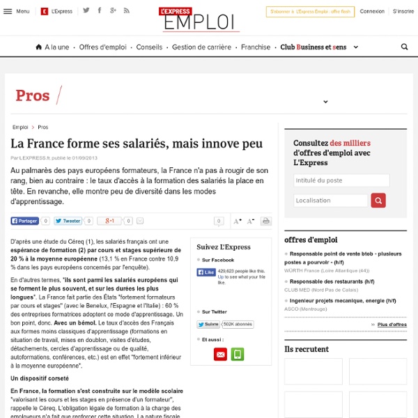 La France forme ses salariés, mais innove peu