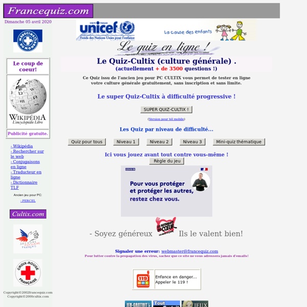 Francequiz.com - L'univers du quiz francophone gratuit en ligne online.