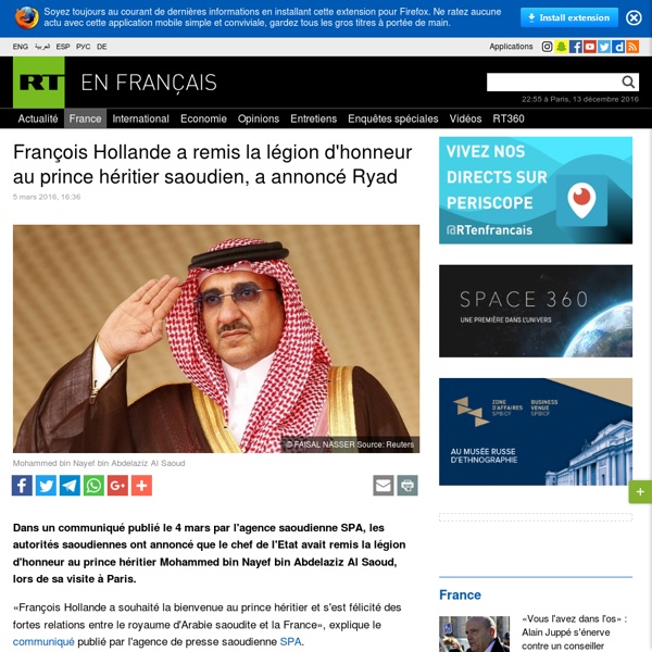 François Hollande a remis la légion d'honneur au prince héritier saoudien, a annoncé Ryadh