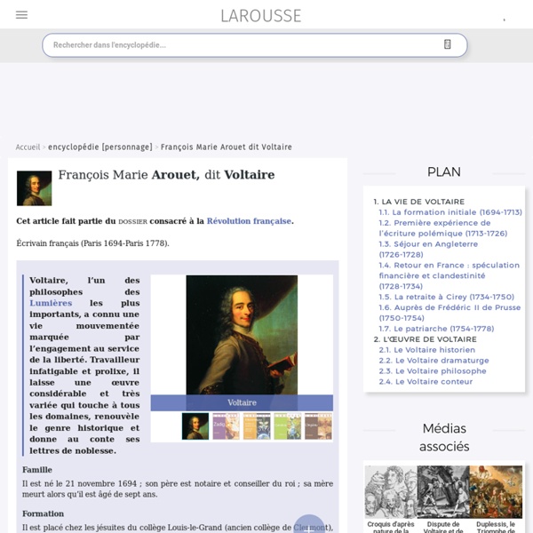 Dictionnaire: François Marie Arouet dit Voltaire