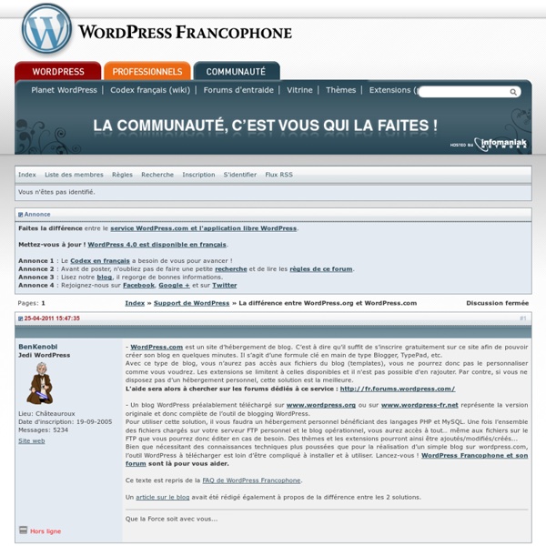 La différence entre WordPress.org et WordPress.com