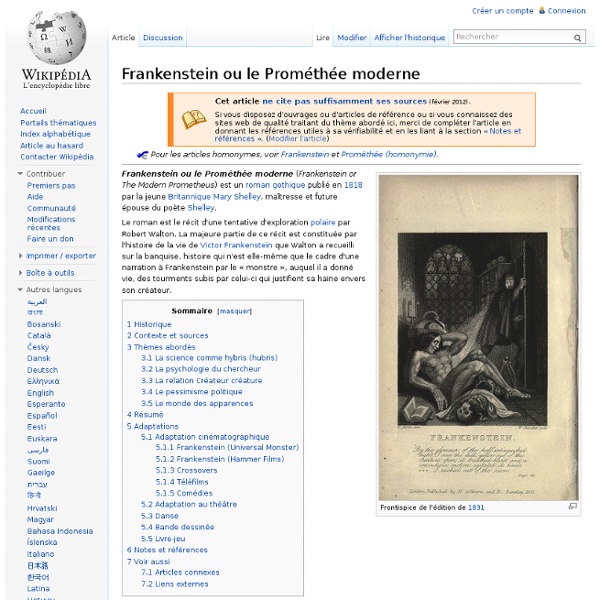 Frankenstein ou le Prométhée moderne