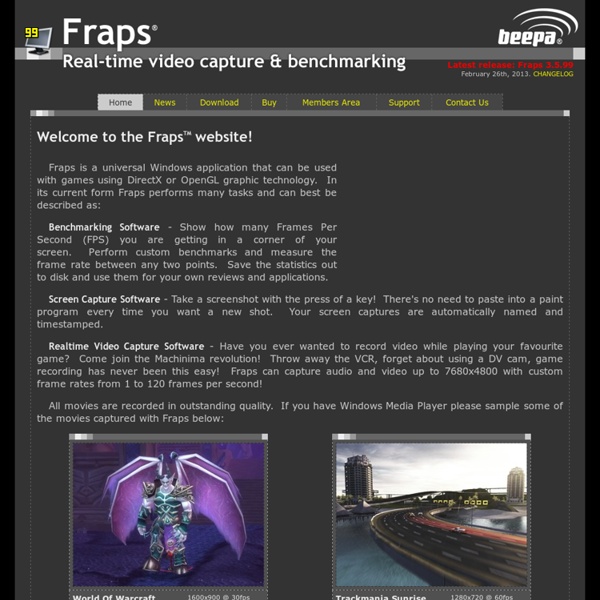 FRAPS game capture video recorder fps viewer