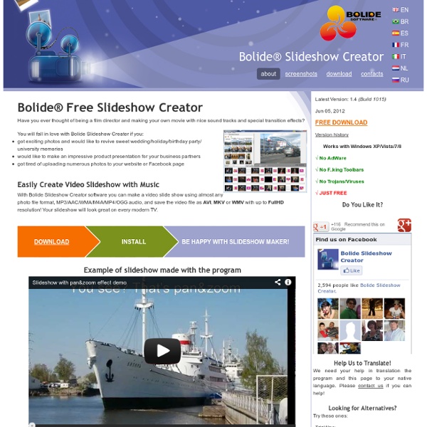 Freeware Slideshow Creator. Create MKV/AVI/WMV video slideshow with your photo and music for free