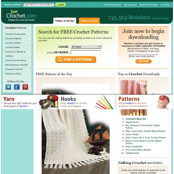 Free Patterns for Crochet - Indulge Your Love of Crochet! - Free-Crochet.com