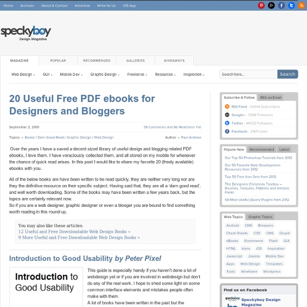 20 Useful Free PDF ebooks for Designers and Bloggers
