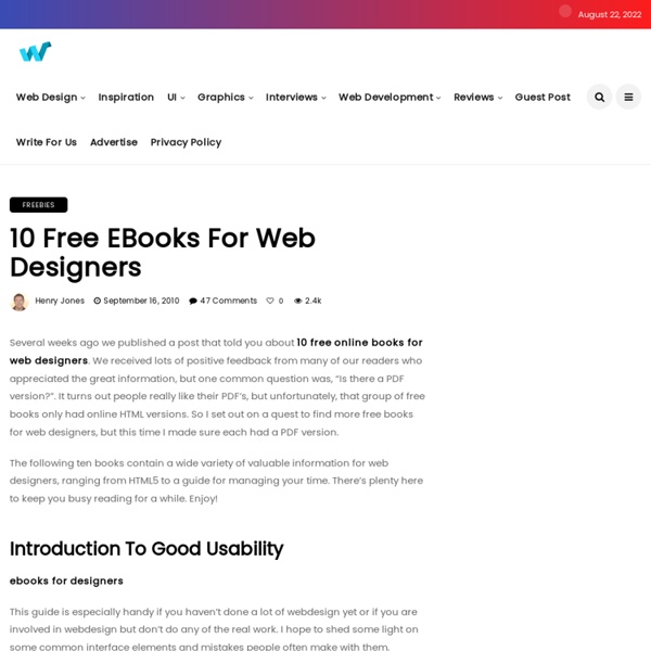 10 Free EBooks for Web Designers