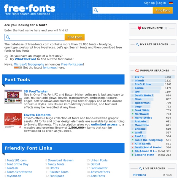 Free Fonts search and download