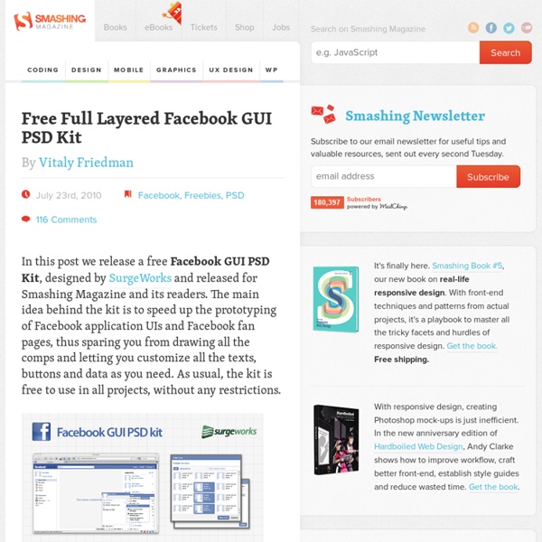 Free Full Layered Facebook GUI PSD Kit - Smashing Magazine