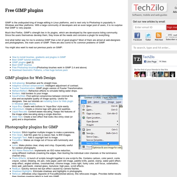 Download free GIMP plugins (40+ plugins)