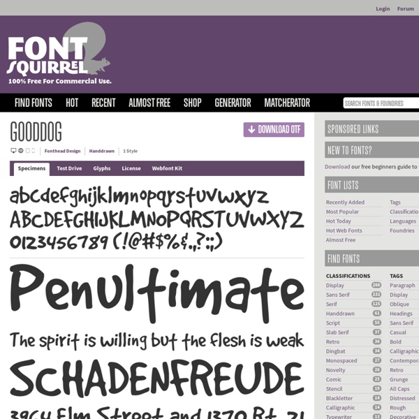 Free Font GoodDog by Fonthead Design