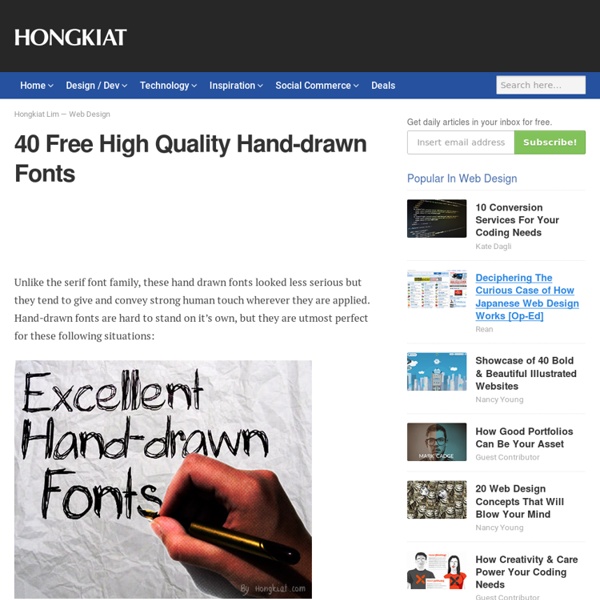 40 Free High Quality Hand-drawn Fonts