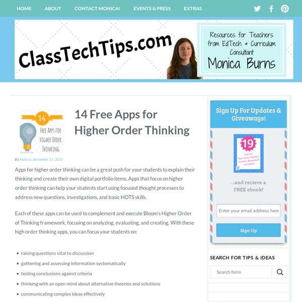 14 Free Apps for Higher Order Thinking