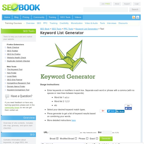 Free Keyword Phrase List Generator