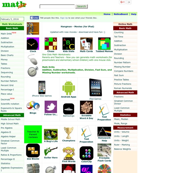 Free Math Worksheets @ MathSlice
