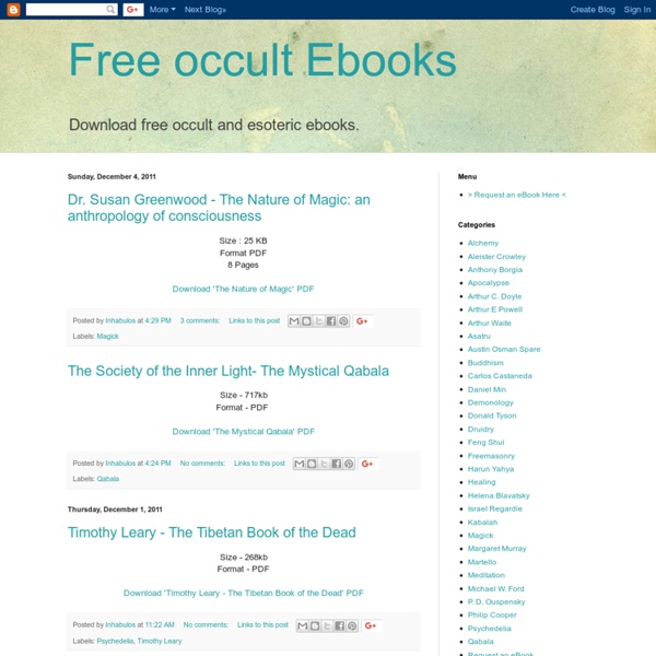 Free Occult Ebooks