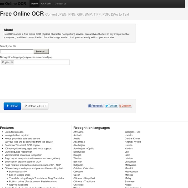 OCR en ligne gratuit - Free Online OCR