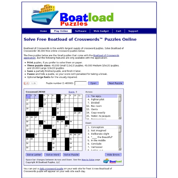 Free Online Crossword Puzzles