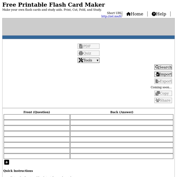 Free Printable Flash Card Maker | Pearltrees