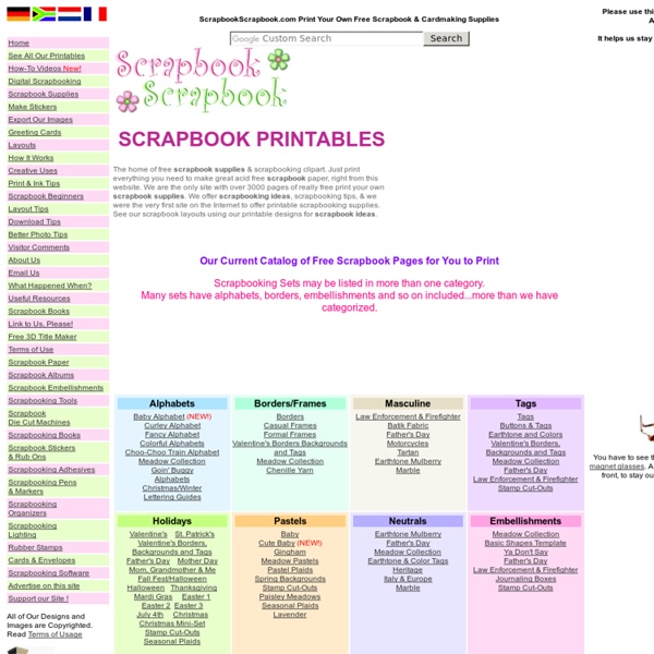 Free Printable Scrapbook Sets