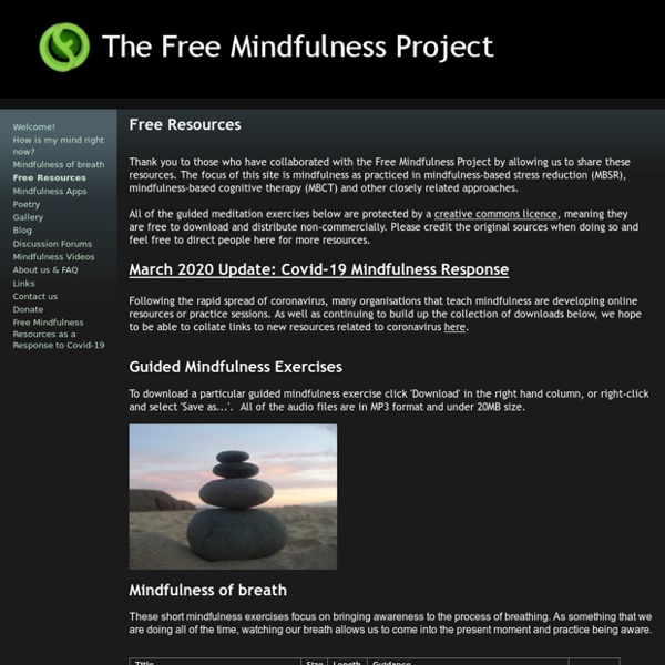 Free Resources - Free Mindfulness