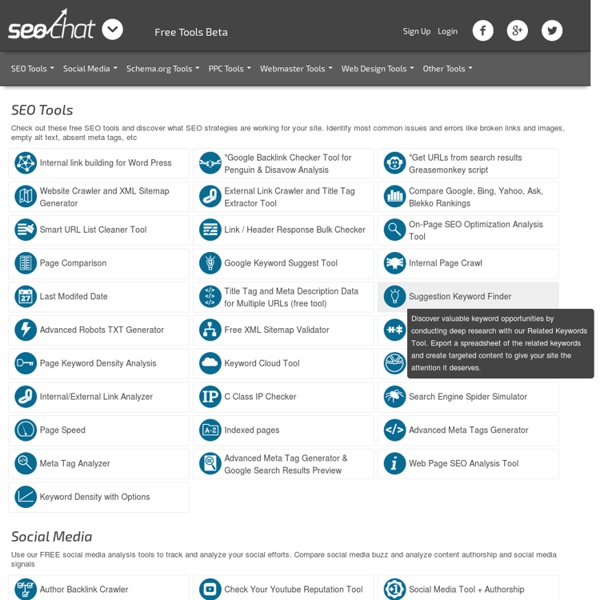 Free SEO tools from SEO chat