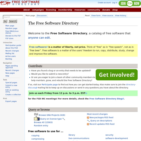 Welcome! - Free Software Directory - Free Software Foundation