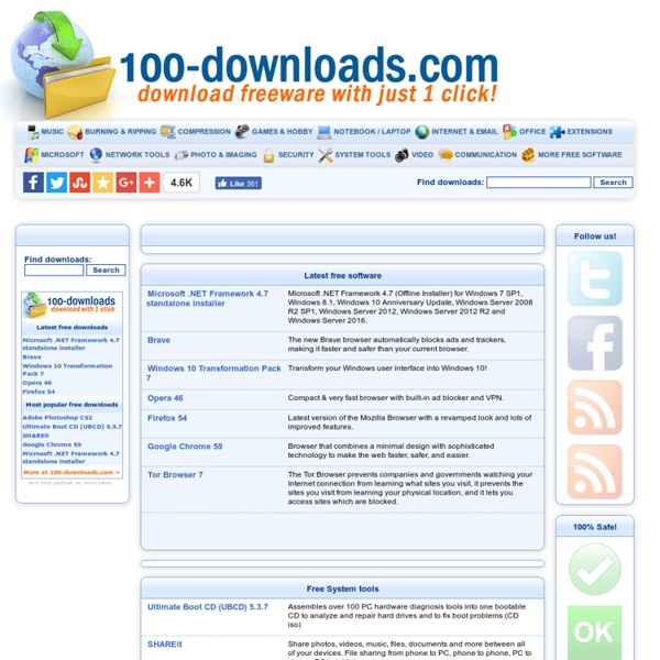 Top 100 downloads of free software for Windows XP & Windows 7