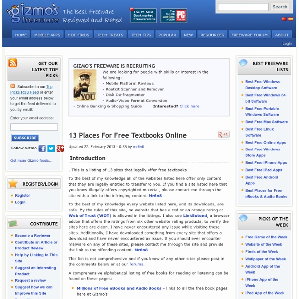 27 Places For Free Textbooks Online