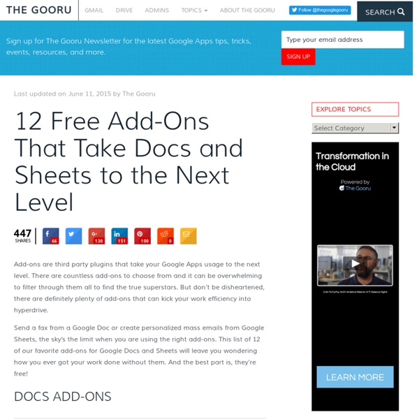 12 Free Add-ons That Take Docs And Sheets To The Next Level