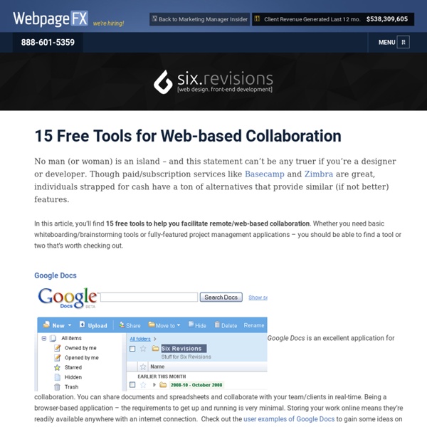 15 Free Tools for Web-based Collaboration