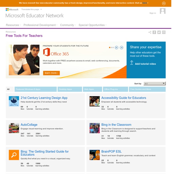 Microsoft Educator Network - Resources : Free Tools For Teachers