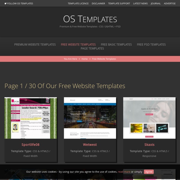 Free Website Templates Page 1 of 20 (Total of 174 Templates)