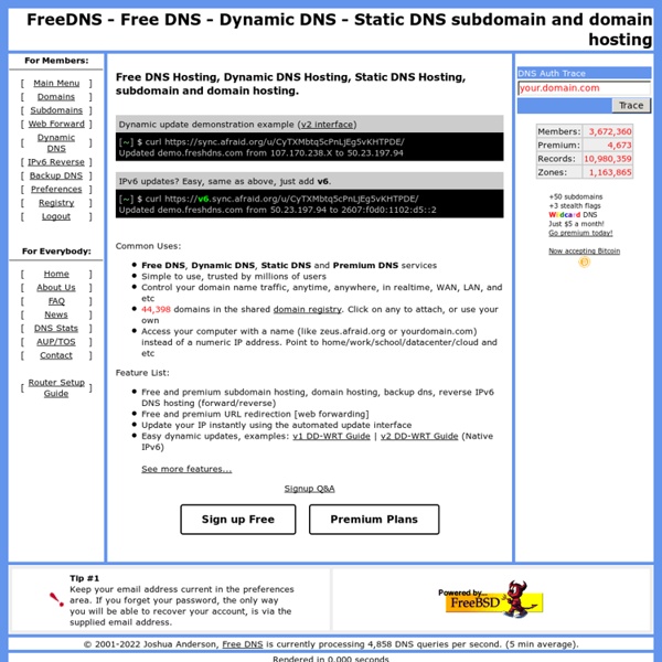 FreeDNS - Free DNS - Dynamic DNS - Static DNS subdomain and domain ...