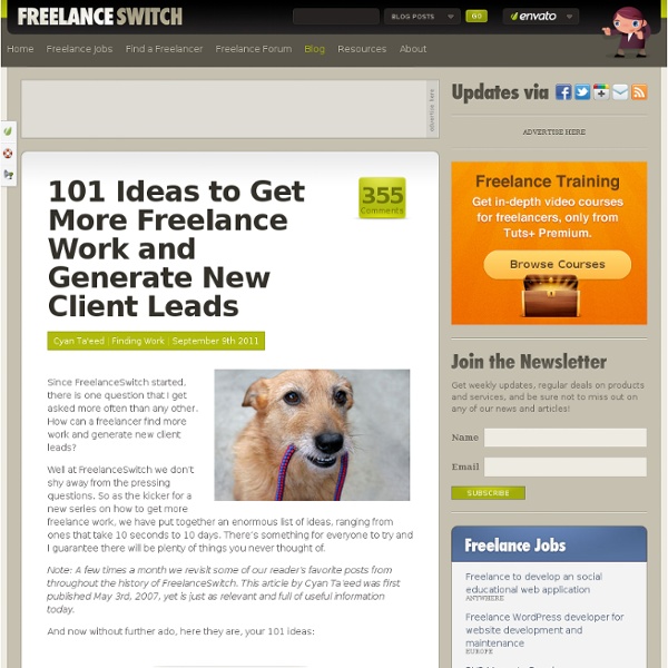 101 Ideas to Get More Freelance Work and Generate New Client Leads