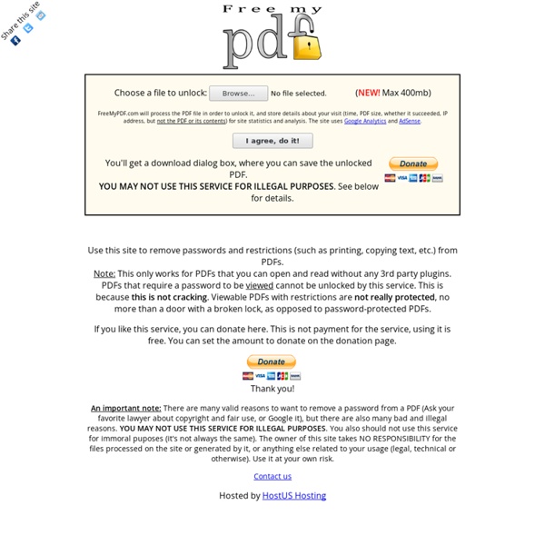 FreeMyPDF.com - Removes passwords from viewable PDFs