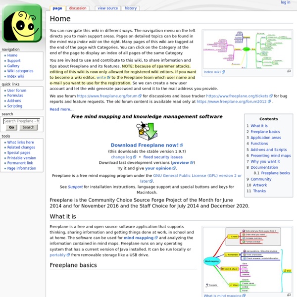 Home - Freeplane - free mind mapping and knowledge management software