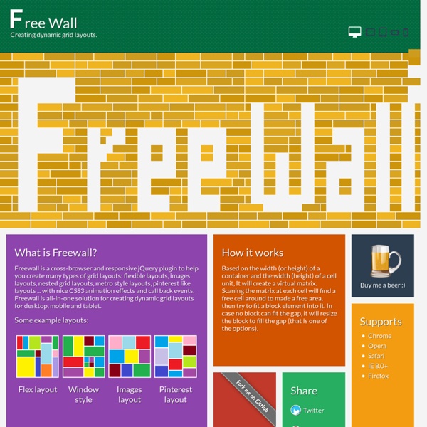 Freewall - jQuery plugin for creating grid layouts