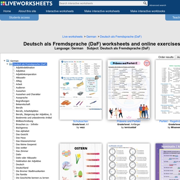 Deutsch als Fremdsprache (DaF) Interactive worksheets