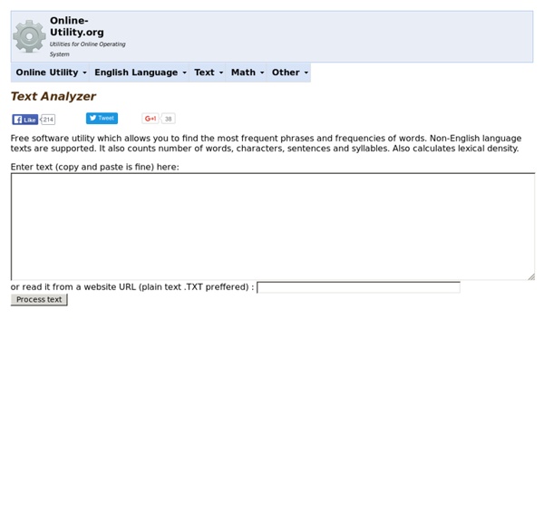 Text Analyzer - Text analysis Tool - Counts Frequencies of Words, Characters, Sentences and Syllables