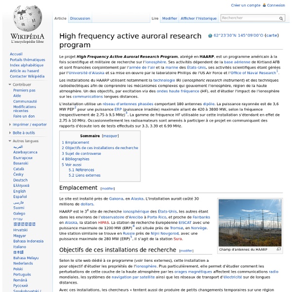 High frequency active auroral research program