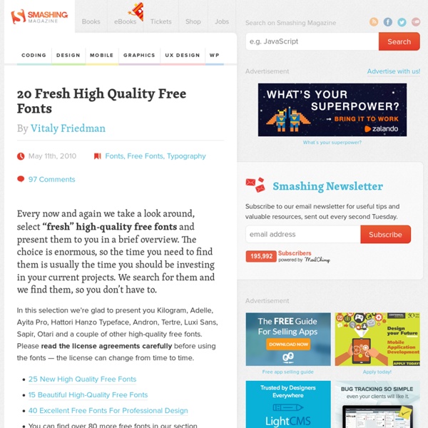 20 Fresh High Quality Free Fonts - Smashing Magazine